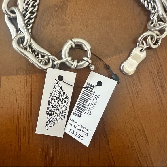 Multi string bracelet. Brushed silver metal. Adjustable. NWT - Picture 5 of 6